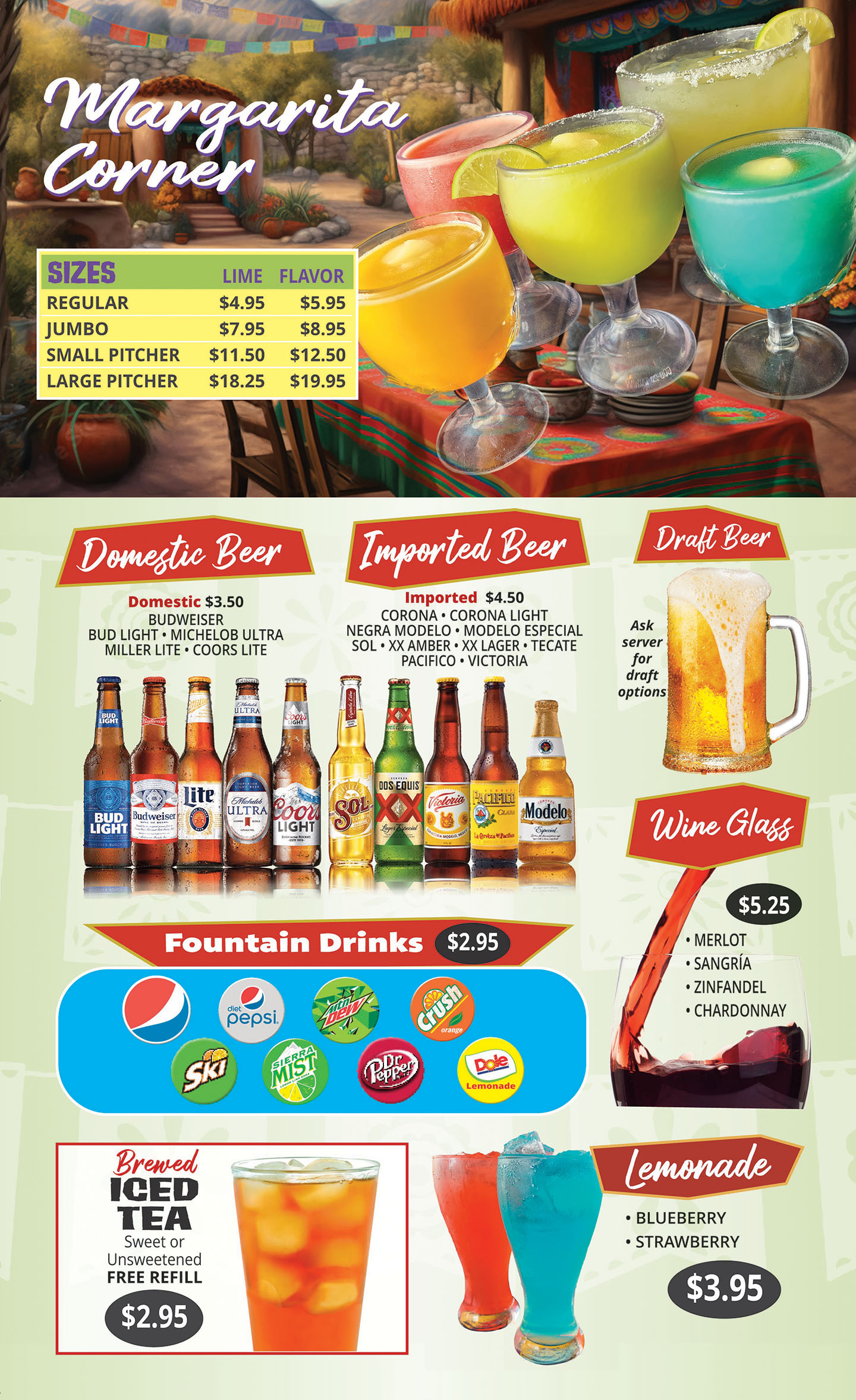 Mexico Tipico drink menu